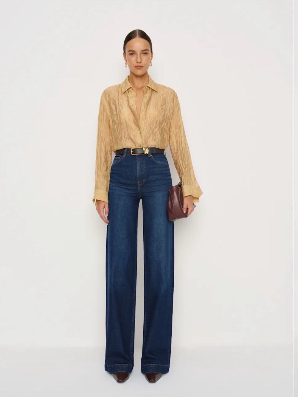 Reformation Bex Super Wide Leg Women's Jeans in Dark Blue